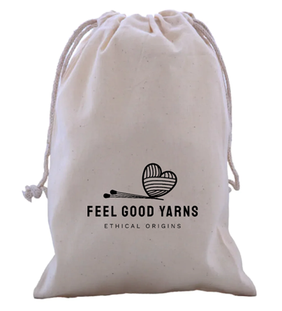 Feel Good Yarns - Recycled Calico - Drawstring Project Bag